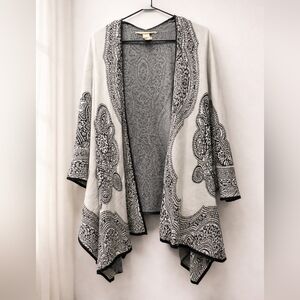 Soft Surroundings Black and Gray Women's Open Front Cardigan